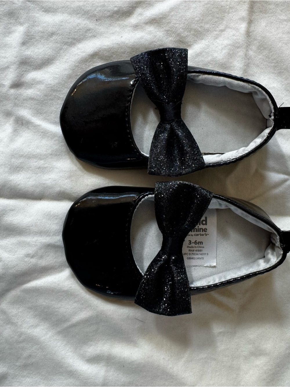 Carter's Black Patent Baby Bow Mary Janes